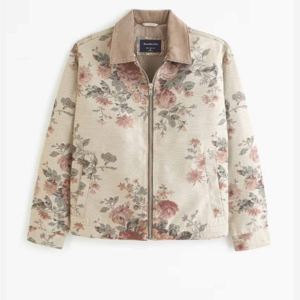 NWOT Men’s Abercrombie Jacquard Shirt Jacket Floral